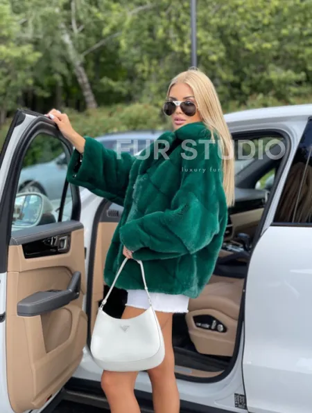 Автоледи из меха норки NAFA - изумруд - фото 3