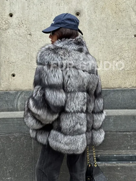 Шуба из чернобурки воротник стойка - фото 6