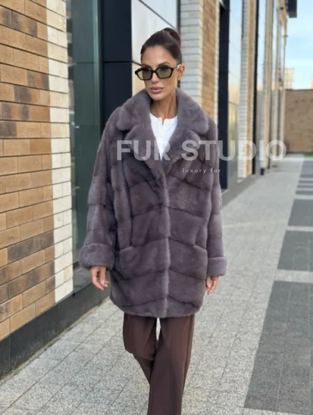 Шуба норковая - жакет лаванда - фото 9