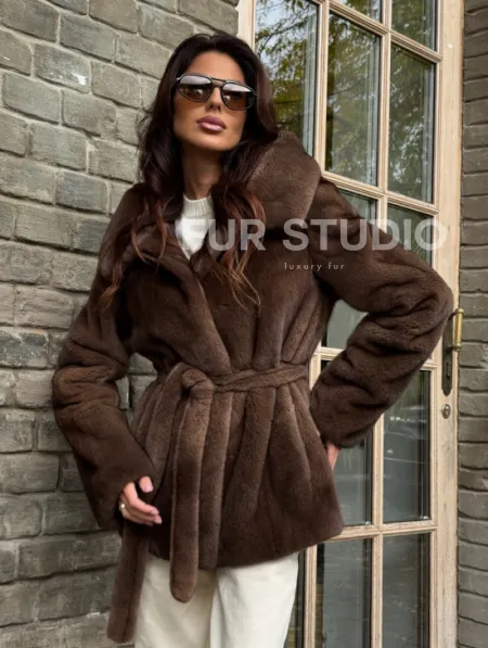 Шуба автоледи с капюшоном - фото 0