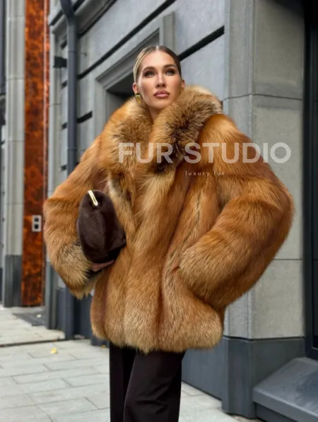 Шуба из лисы - рыжая - фото 22
