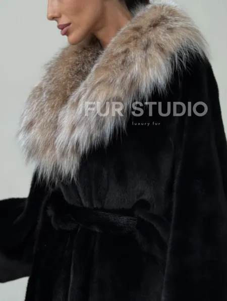 Норковая шуба с рысью - фото 1
