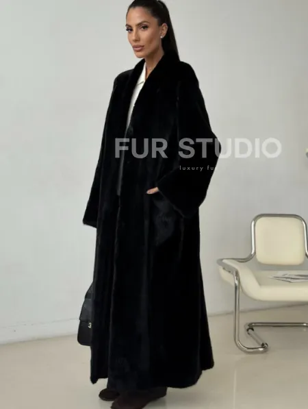 Длинная норковая шуба BLACKGLAMA - фото 3