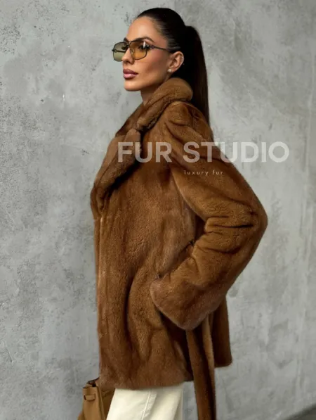 Шуба золотая - норковая - фото 7