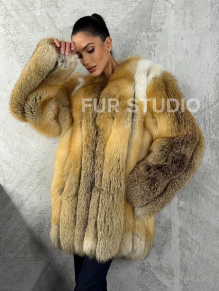 Шуба из меха лисы Gold - фото 7