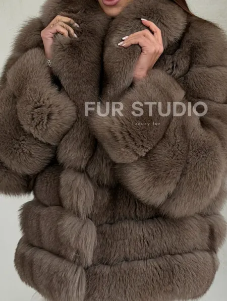 Шуба под соболь из песца - фото 1