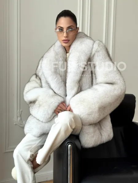 Шуба из песца - колотый лед - фото 11