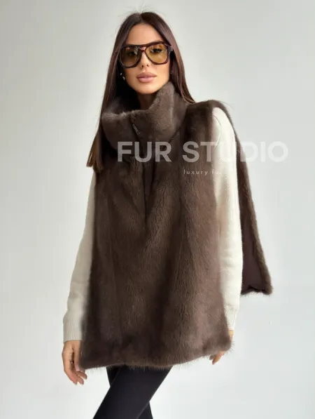 Женская меховая манишка - мех норка - фото 0