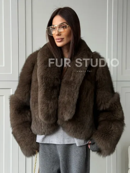 Кроп-шуба из меха песца - фото 13