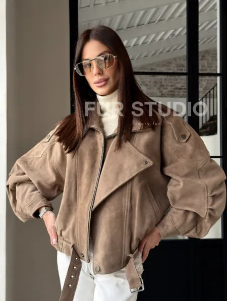 Куртка - бомбер весенняя оверсайз - фото 21