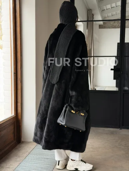 Шуба норка Blackglama V-образный ворот - фото 10