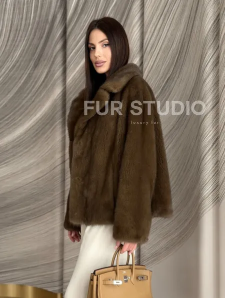 Жакет норковый под соболь - фото 9