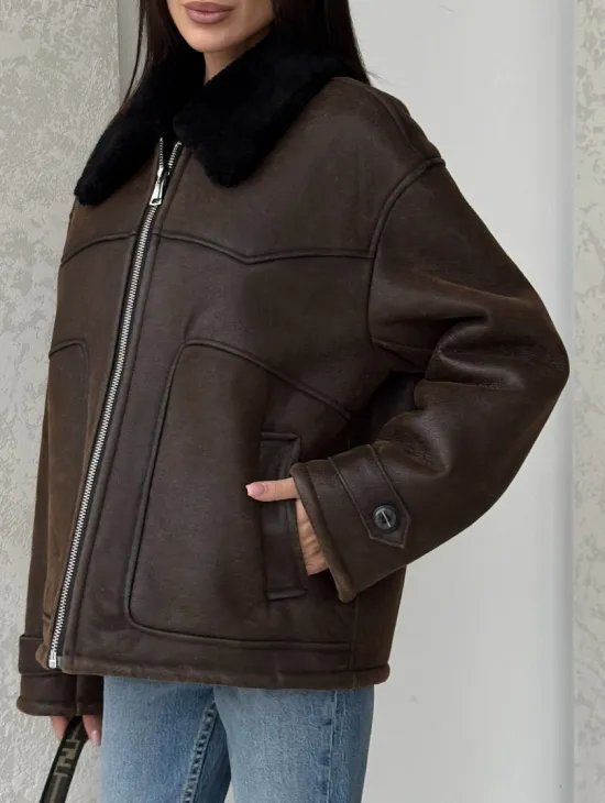 Молодежная куртка - дубленка 