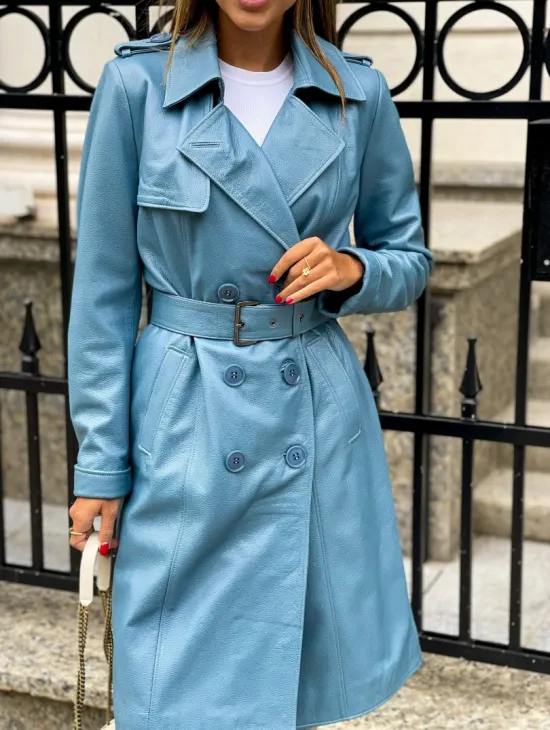 Тренч женский из натуральной кожи - фото 3