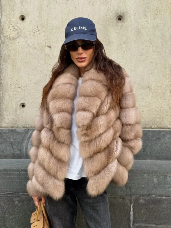 Шуба из куницы в цвете тор-тор - фото 7