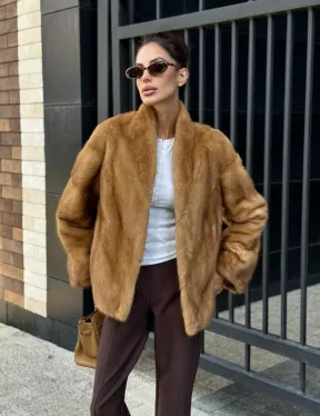 Норковый жакет Gold воротник V-образный - фото 9