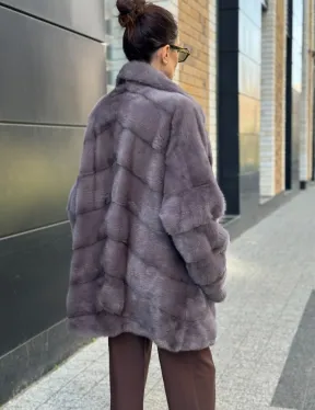 Шуба норковая - жакет лаванда - фото 5