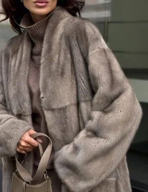 Длинная норковая шуба - фото 1