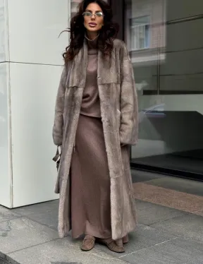 Длинная норковая шуба - фото 5