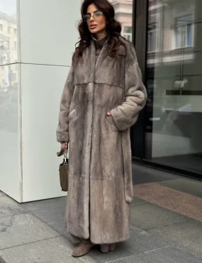 Длинная норковая шуба - фото 4