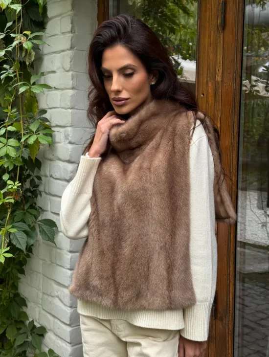 Манишка меховая из норки - фото 9