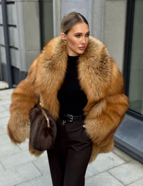 Шуба из лисы - рыжая - фото 18
