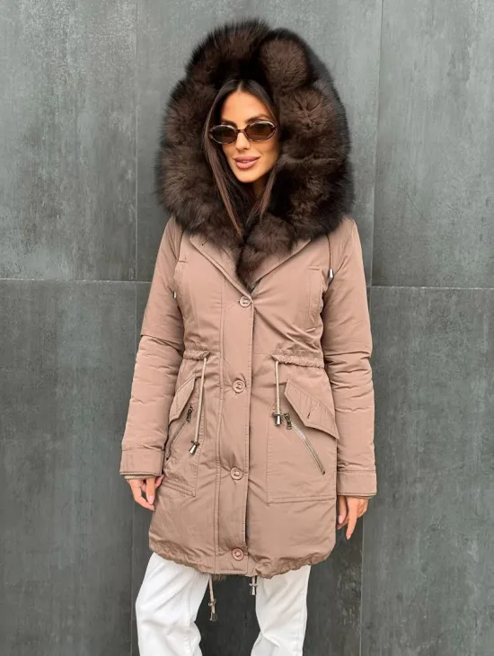 Пуховик с капюшоном - финский песец - фото 3