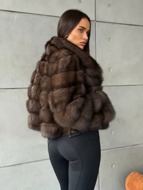 Короткая шуба из баргузинского соболя - фото 10