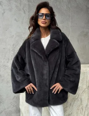 Серый норковый полушубок - автоледи - фото 10