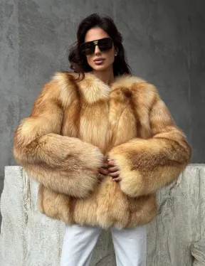 Шуба из натурального лисьего меха - фото 9