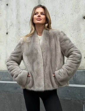 Короткий норковый жакет - фото 5