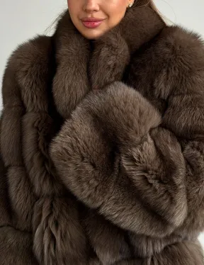 Шуба песцовая под соболь - фото 1