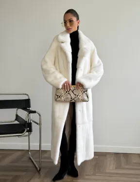 Белая норковая шуба в пол - фото 10