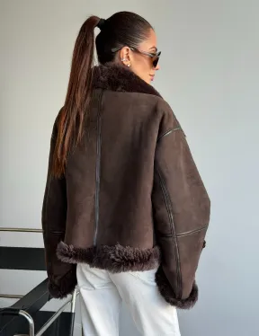 Женская двухсторонняя дубленка - фото 6