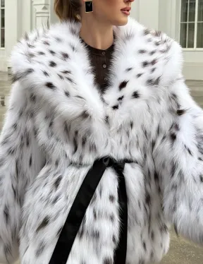 Шуба из лисьего меха под рысь с капюшоном - фото 2