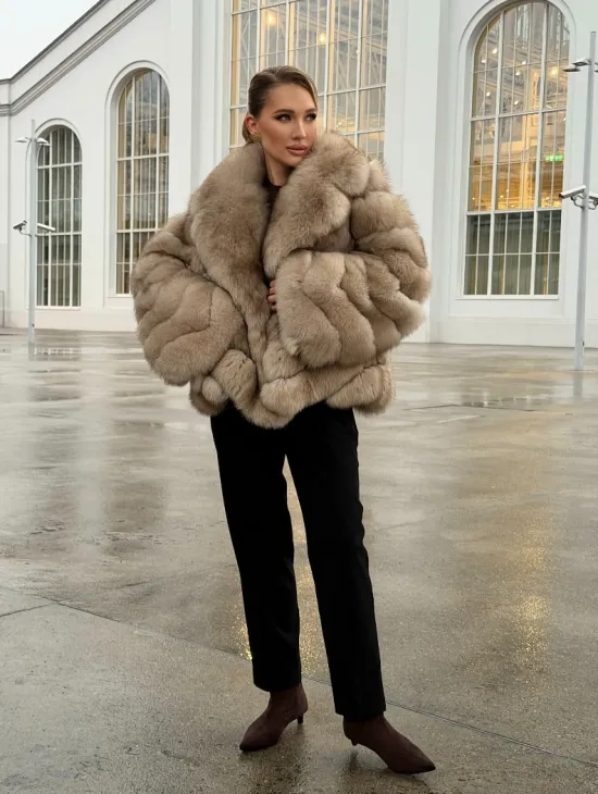 Шуба из песца под куницу - фото 12