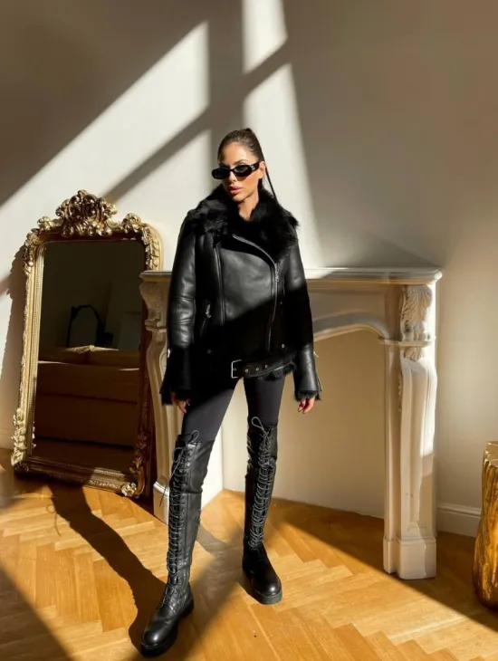 Дубленка авиатор на тоскане - фото 4