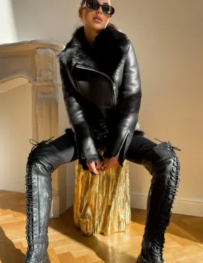 Дубленка авиатор на тоскане - фото 3