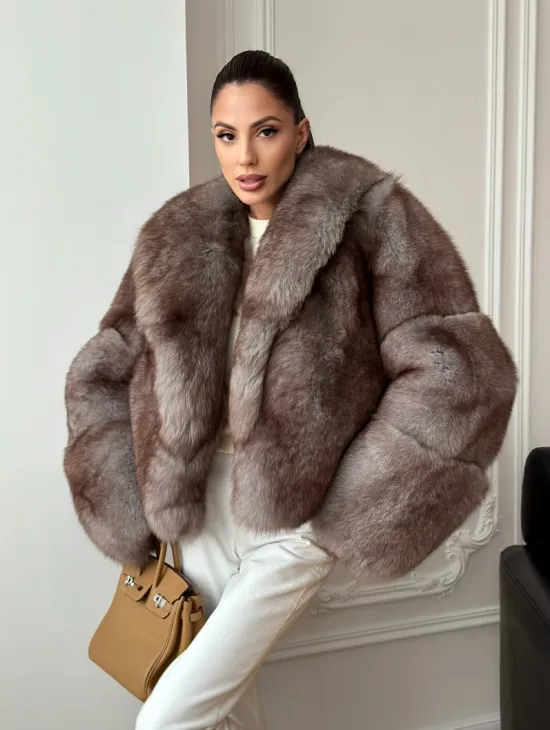 Короткая шуба из финского песца - фото 0