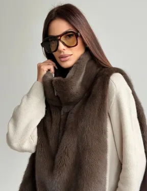 Женская меховая манишка - мех норка - фото 4