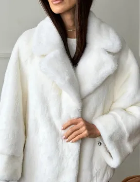 Белая шуба из скандинавской норки - фото 1