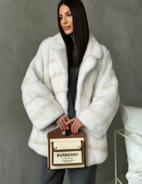 Полушубок норковый в цвете паломино - фото 6