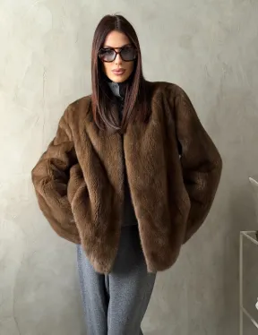 Шуба женская из меха норки - фото 12