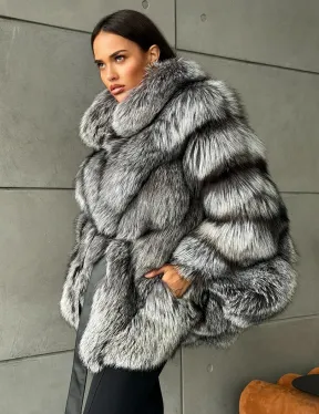 Шуба из чернобурой лисы 