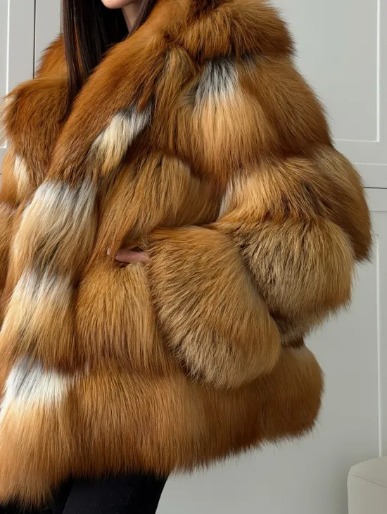 Шуба из натурального меха - лиса огнёвка - фото 3