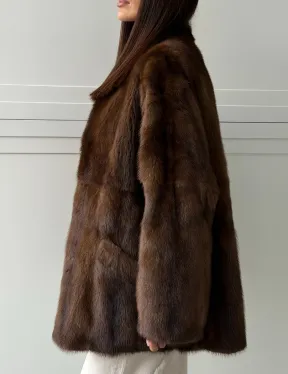 Норковая шуба под куницу (лесная норка) - фото 1