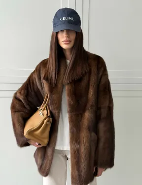 Норковая шуба под куницу (лесная норка) - фото 14