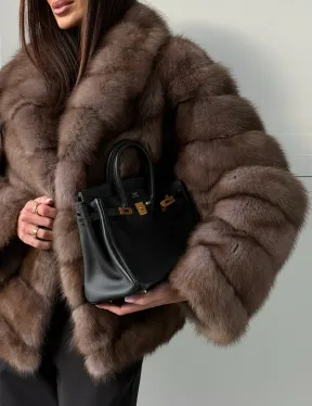 Куртка из куницы - воротник шаль - фото 2