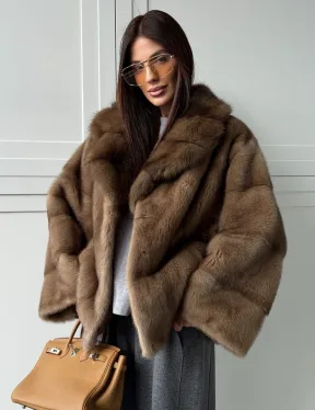 Куртка из меха норки - воротник куница - фото 12