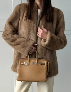 Женский норковый полушубок пастель - фото 2